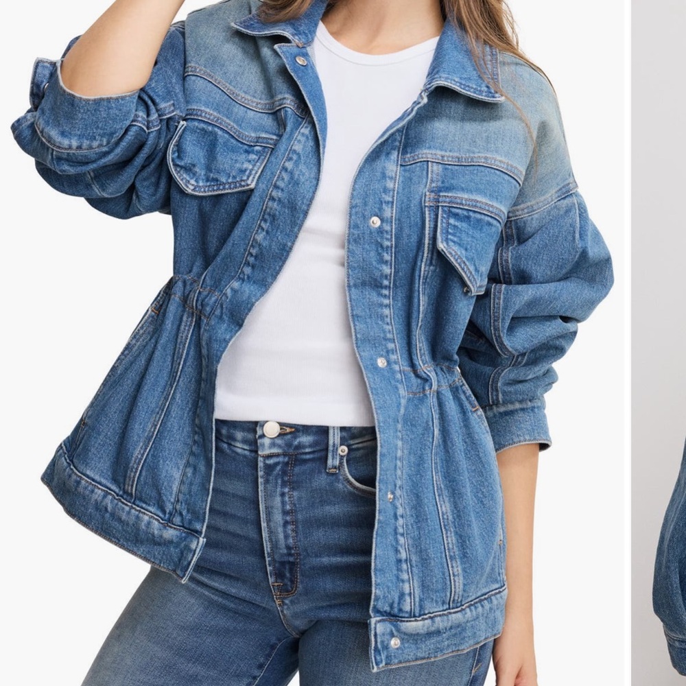 Good American Barrel Sleeve Denim Jacket